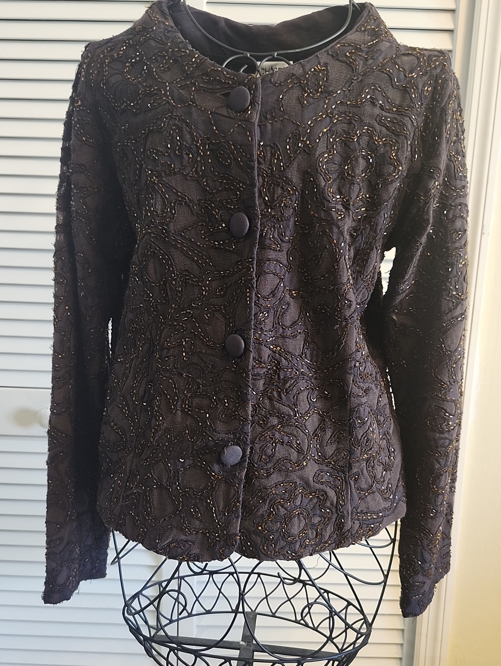 Chico's Vintage-inslired Beaded Embroidered Jacket